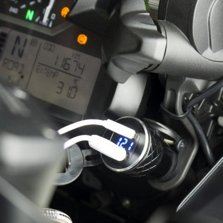 German EU Plug Special Motorcycle Elbow Charger Dual USB Voltmeter 4.2A Charger