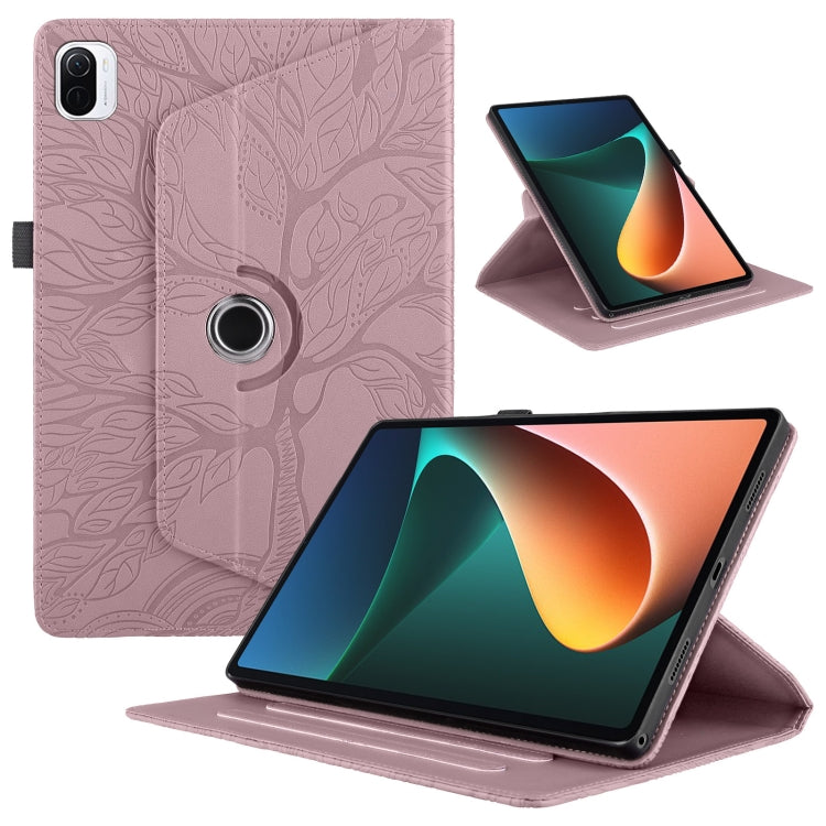 Tree Life Embossed Rotation Leather Tablet Case