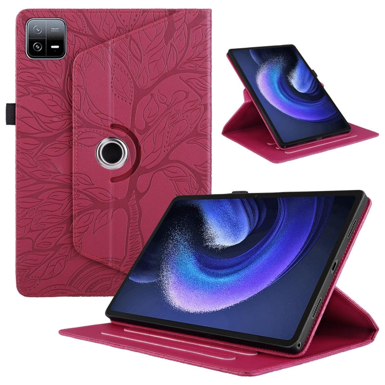 Tree Life Embossed Rotation Leather Tablet Case