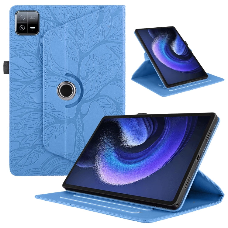 Tree Life Embossed Rotation Leather Tablet Case