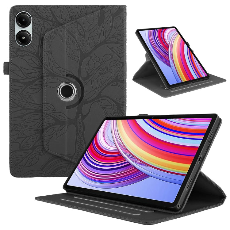 Tree Life Embossed Rotation Leather Tablet Case