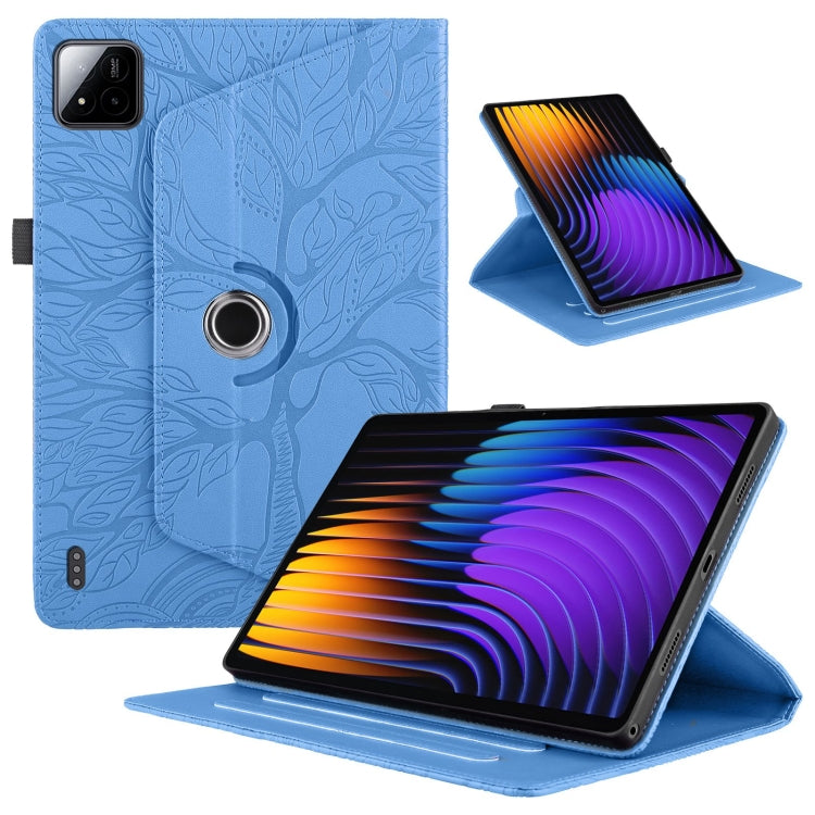 Tree Life Embossed Rotation Leather Tablet Case