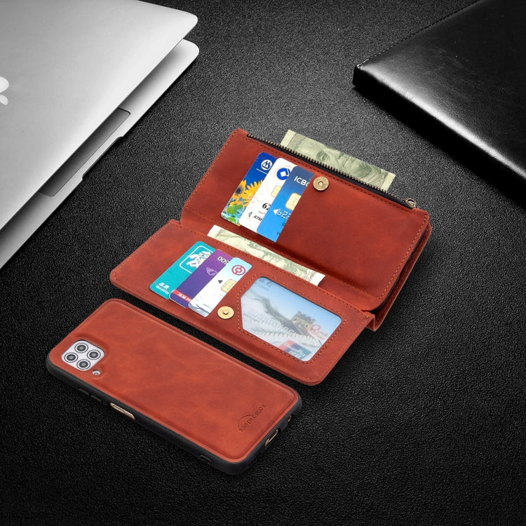Skin Feel Detachable Magnetic Zipper Horizontal Flip PU Leather Case with Holder & Card Slots & Wallet & Photo Frame & Lanyard