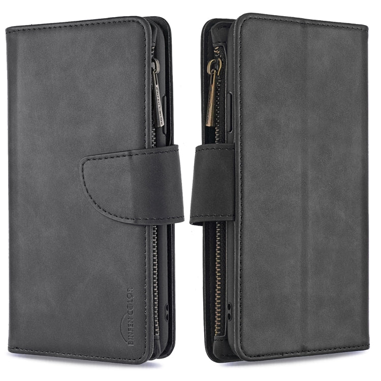 Skin Feel Detachable Magnetic Zipper Horizontal Flip PU Leather Case with Holder & Card Slots & Wallet & Photo Frame & Lanyard
