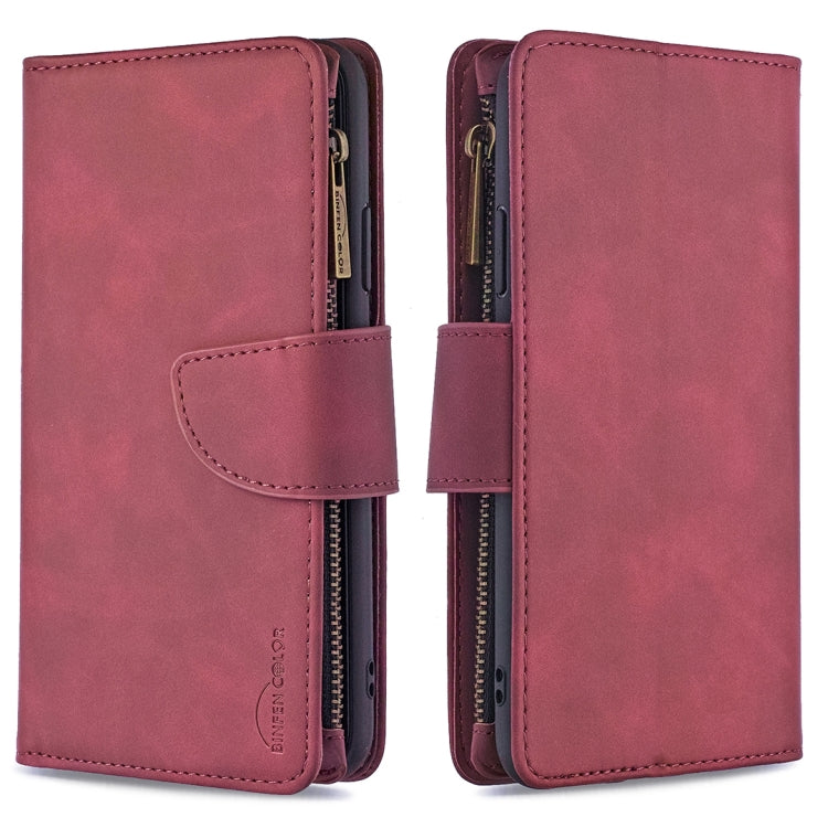 Skin Feel Detachable Magnetic Zipper Horizontal Flip PU Leather Case with Holder & Card Slots & Wallet & Photo Frame & Lanyard