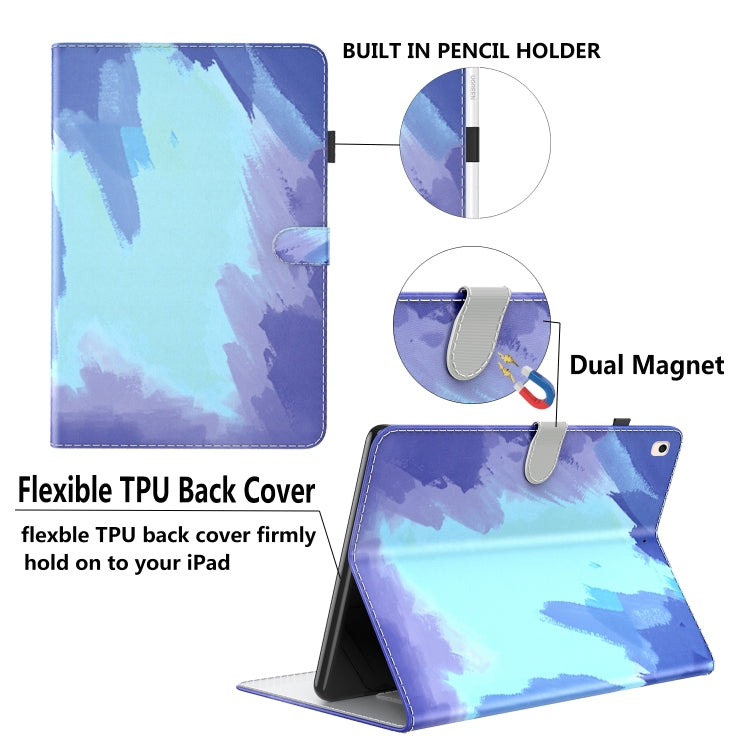 Watercolor Pattern Flip Leather Tablet Case