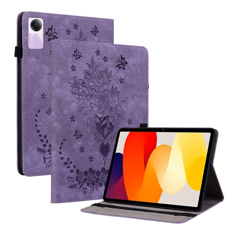 Butterfly Rose Embossed Leather Tablet Case