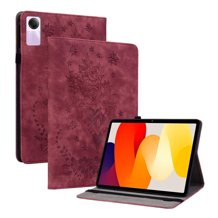 Butterfly Rose Embossed Leather Tablet Case