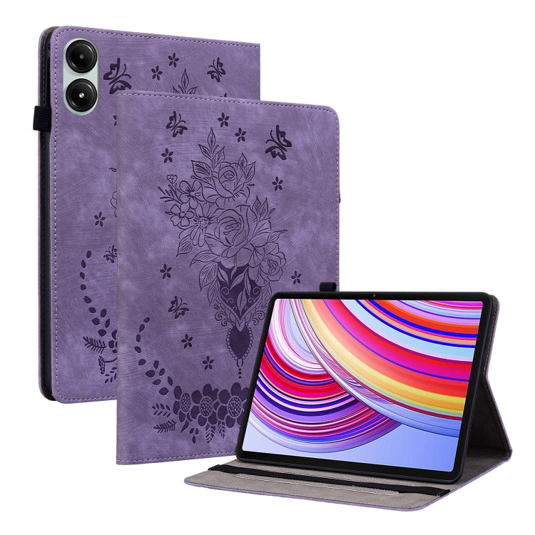 Butterfly Rose Embossed Leather Tablet Case