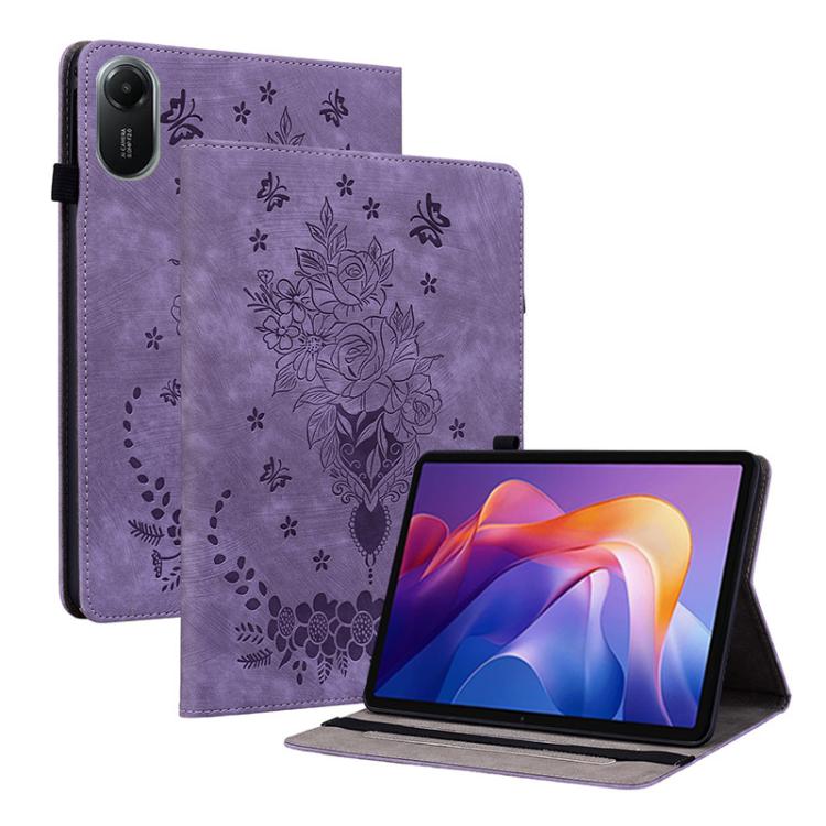 Butterfly Rose Embossed Leather Tablet Case