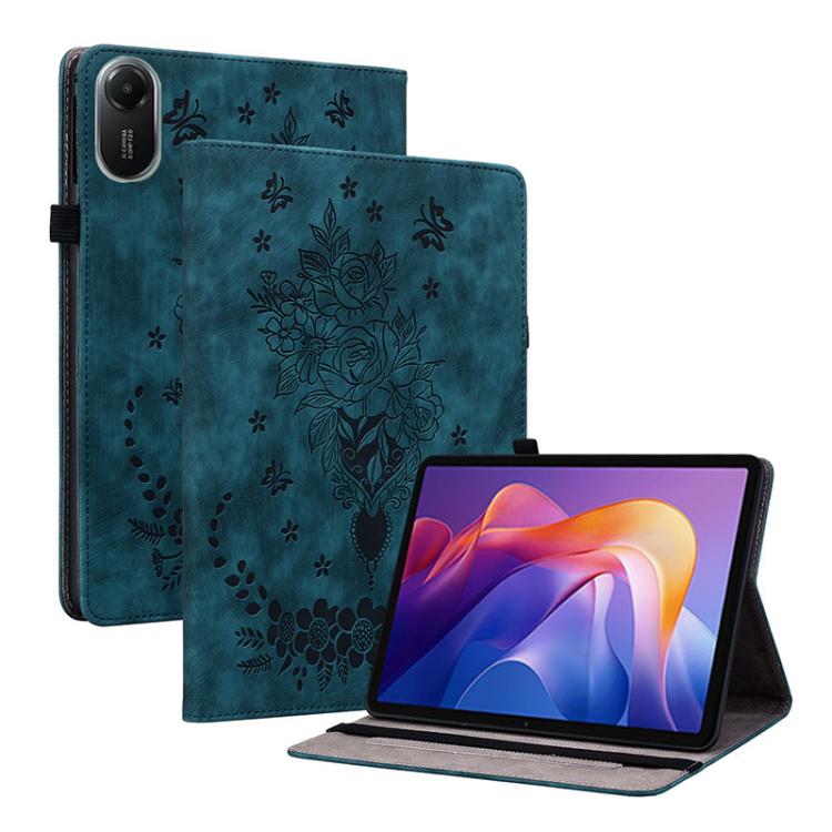 Butterfly Rose Embossed Leather Tablet Case