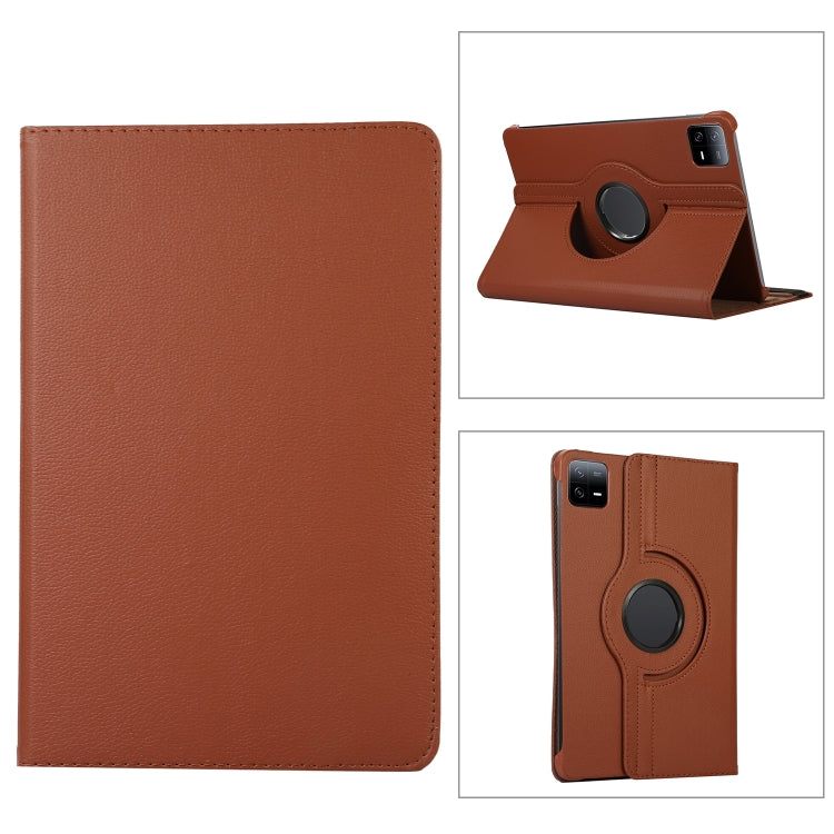 360 Degree Rotation Litchi Texture Leather Tablet Case