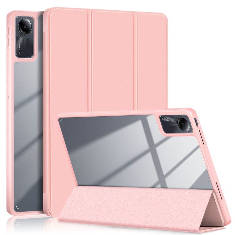 Acrylic 3-Fold Solid Color Smart Leather Tablet Case