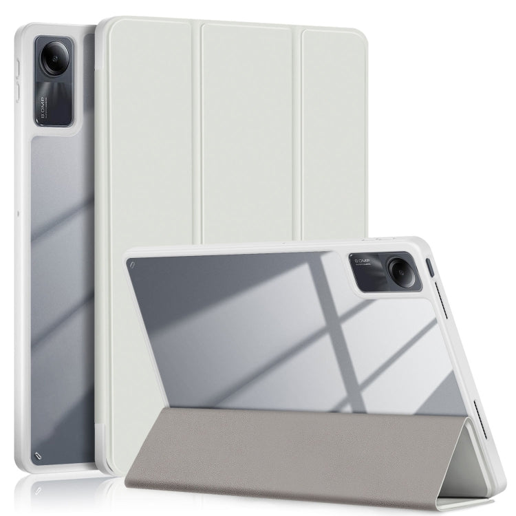 Acrylic 3-Fold Solid Color Smart Leather Tablet Case