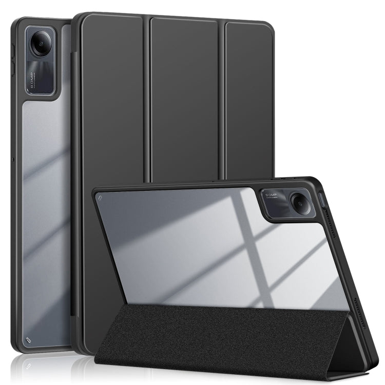 Acrylic 3-Fold Solid Color Smart Leather Tablet Case
