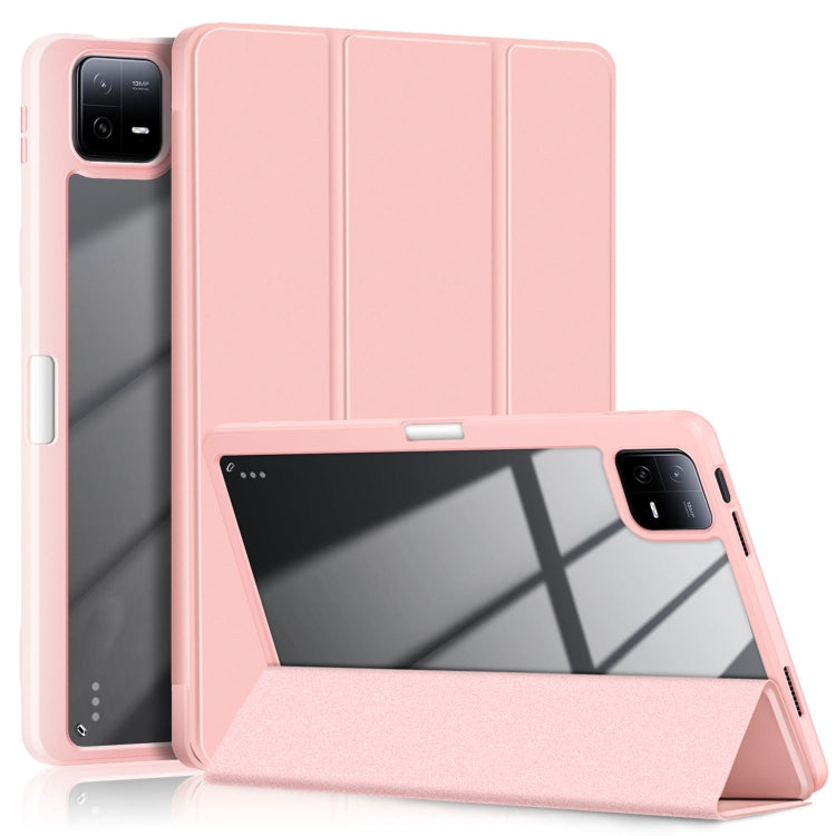 Acrylic 3-Fold Solid Color Smart Leather Tablet Case