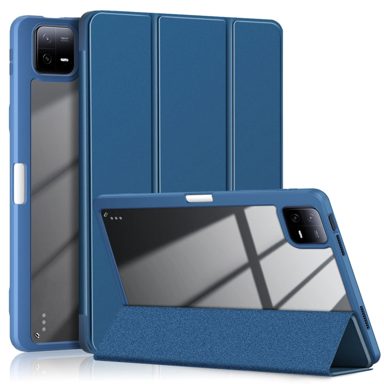 Acrylic 3-Fold Solid Color Smart Leather Tablet Case