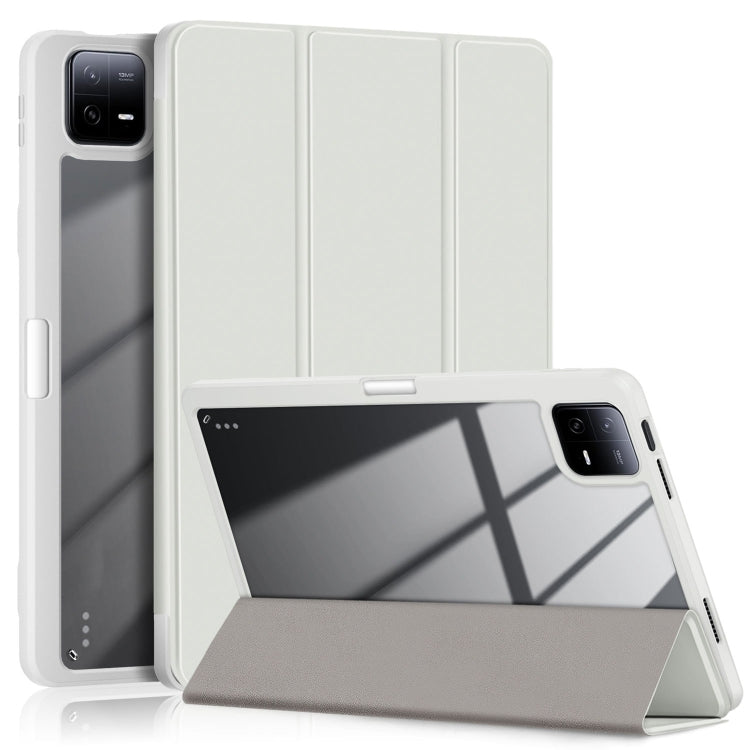Acrylic 3-Fold Solid Color Smart Leather Tablet Case