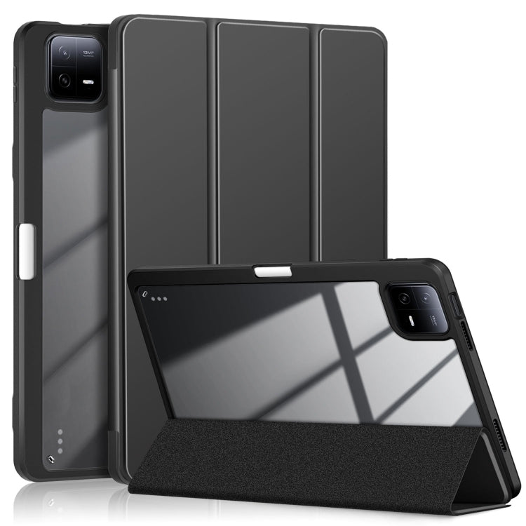 Acrylic 3-Fold Solid Color Smart Leather Tablet Case