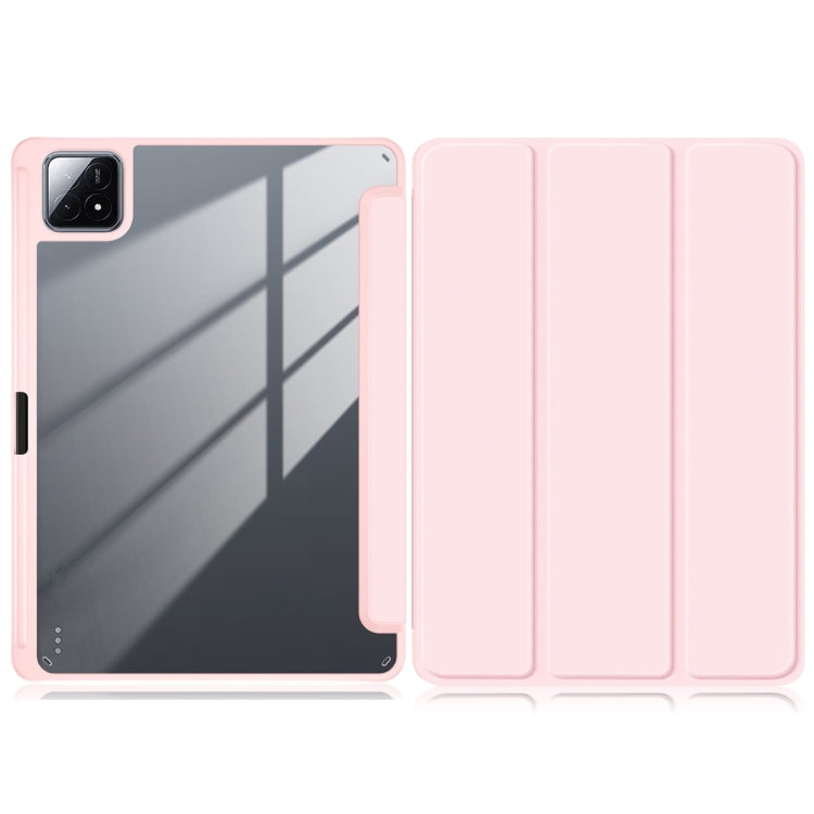 Acrylic 3-Fold Solid Color Smart Leather Tablet Case