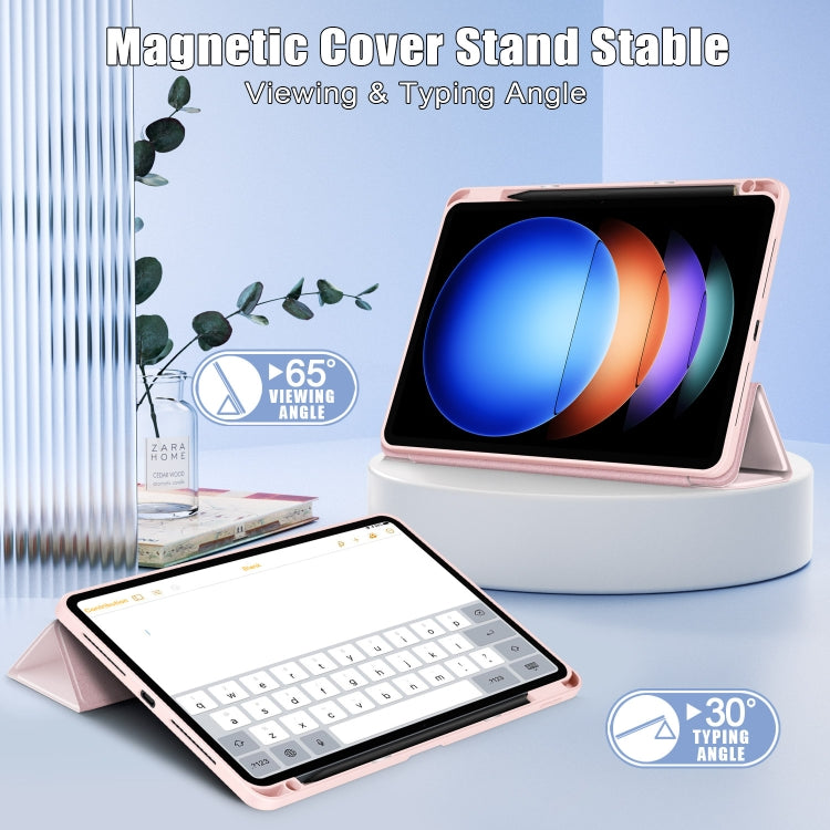 Acrylic 3-Fold Solid Color Smart Leather Tablet Case