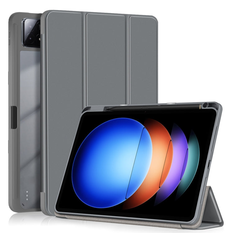 Acrylic 3-Fold Solid Color Smart Leather Tablet Case