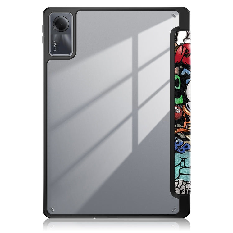 Acrylic 3-Fold Painted Smart Leather Tablet Case