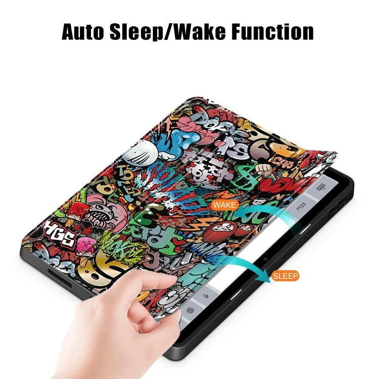 Acrylic 3-Fold Painted Smart Leather Tablet Case