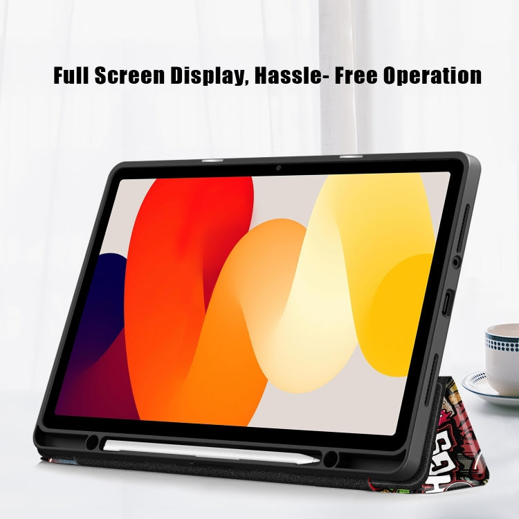 Acrylic 3-Fold Painted Smart Leather Tablet Case