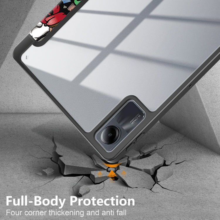 Acrylic 3-Fold Painted Smart Leather Tablet Case