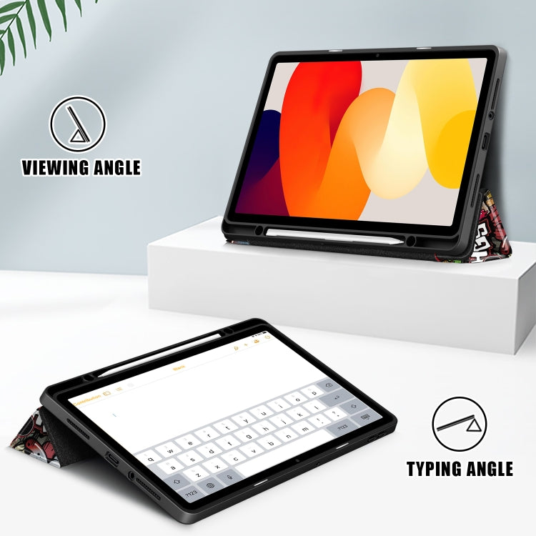 Acrylic 3-Fold Painted Smart Leather Tablet Case