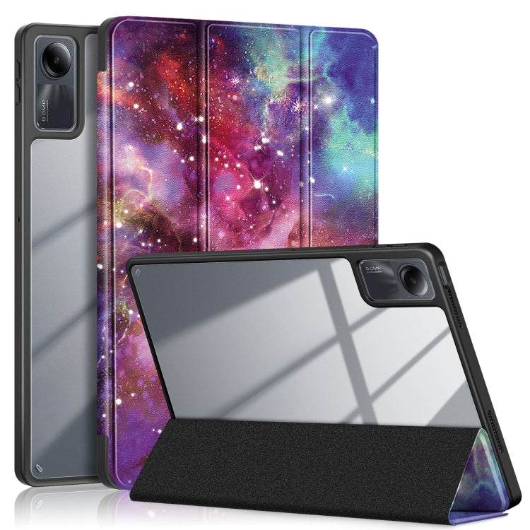 Acrylic 3-Fold Painted Smart Leather Tablet Case