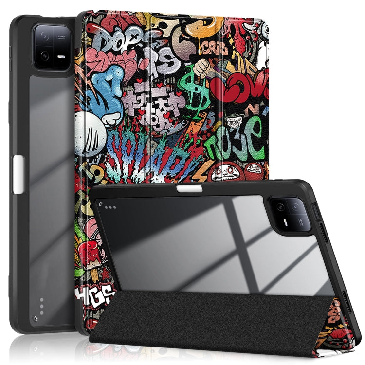 Acrylic 3-Fold Painted Smart Leather Tablet Case