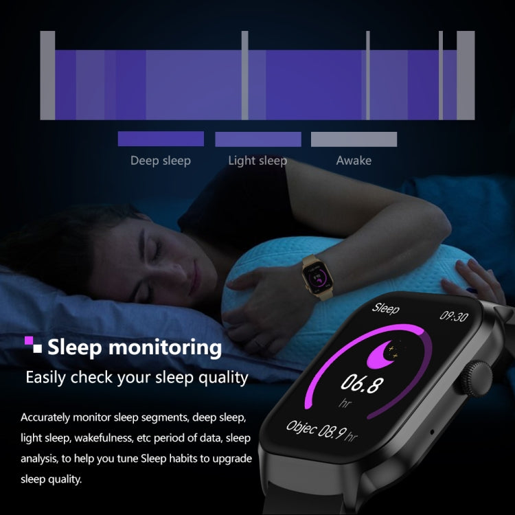 2.01 inch Milanese Steel Strap Bluetooth Call Smart Watch Support Heart Rate Monitoring / Non-invasive Blood Sugar