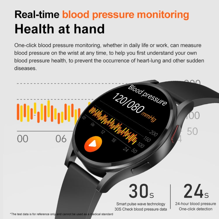 1.43 inch Leather Strap Bluetooth Call Smart Watch Support ECG / Non-invasive Blood Sugar