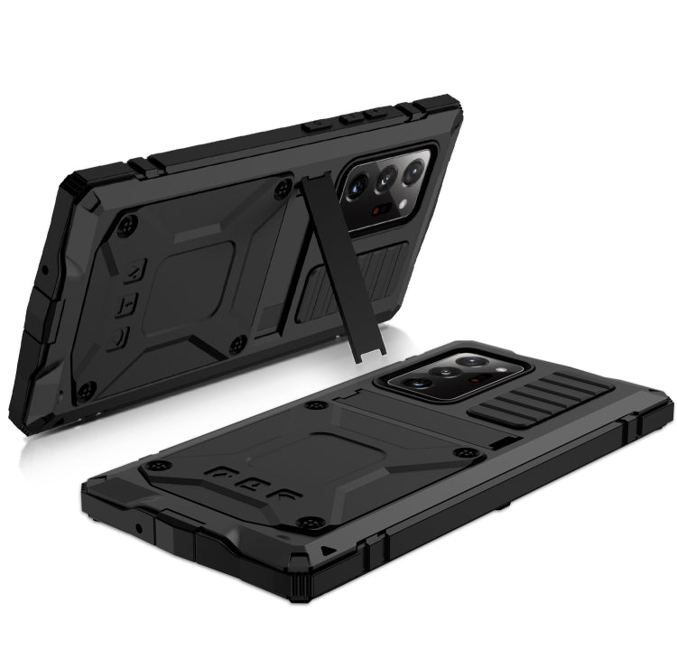 Shockproof Waterproof Dust-proof Metal + Silicone Protective Case with Holder