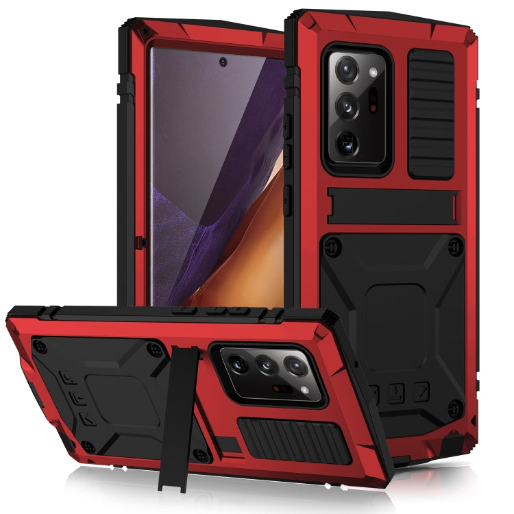 Shockproof Waterproof Dust-proof Metal + Silicone Protective Case with Holder