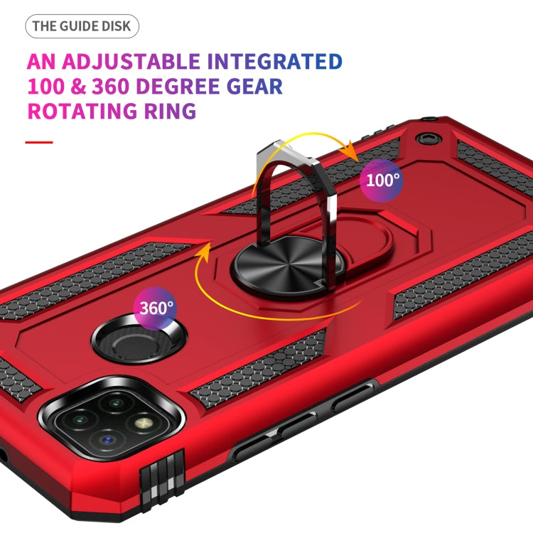 For Xiaomi Redmi C9 Shockproof TPU + PC Protective Case with 360 Degree Rotating Holder