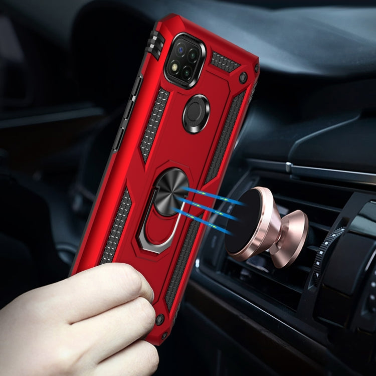 For Xiaomi Redmi C9 Shockproof TPU + PC Protective Case with 360 Degree Rotating Holder