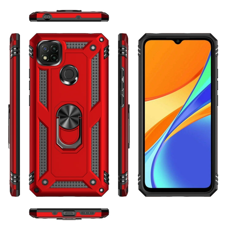 For Xiaomi Redmi C9 Shockproof TPU + PC Protective Case with 360 Degree Rotating Holder