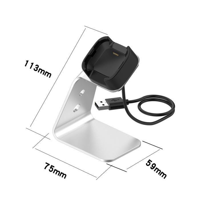 For Fitbit Versa / Versa Lite / Versa SE Universal Aluminum Alloy Charger Holder with Chip Protection, Support Fast Charging