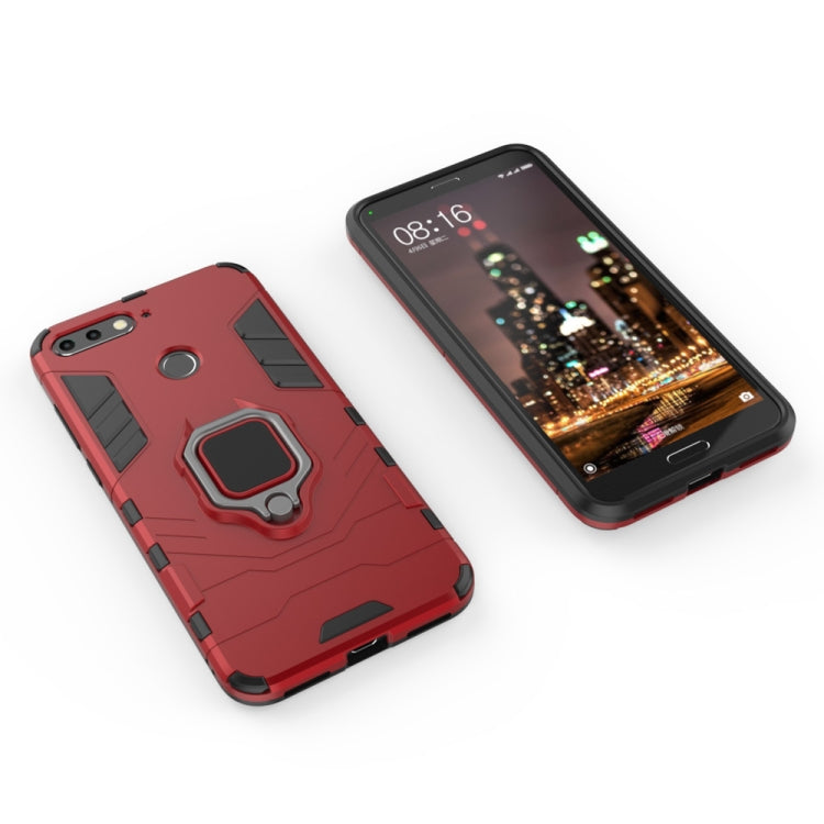 PC + TPU Shockproof Protective Case for Huawei Honor 7A, with Magnetic Ring Holder