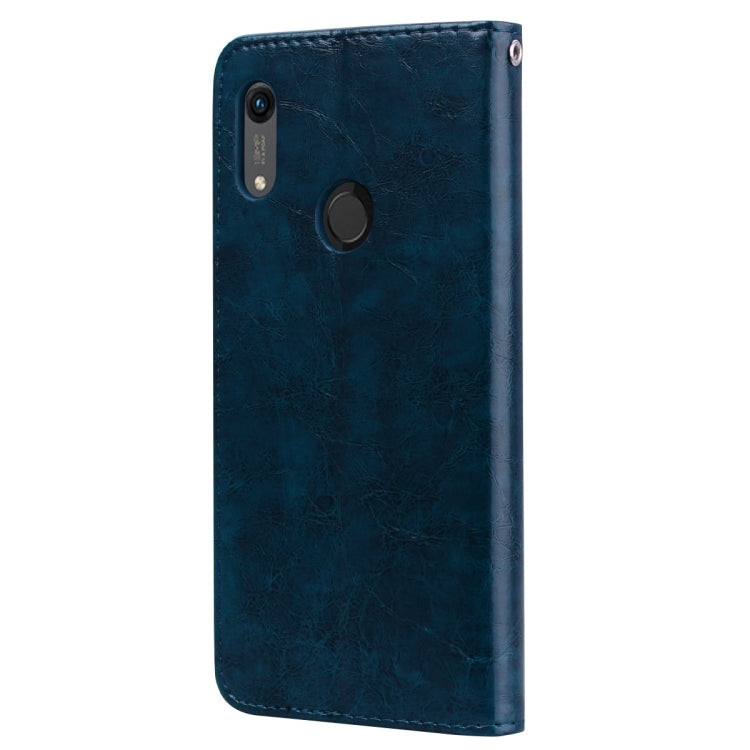 Business Style Oil Wax Texture Horizontal Flip Leather Case for Huawei Y6 (2019) / Honor 8A, with Holder & Card Slots & Wallet