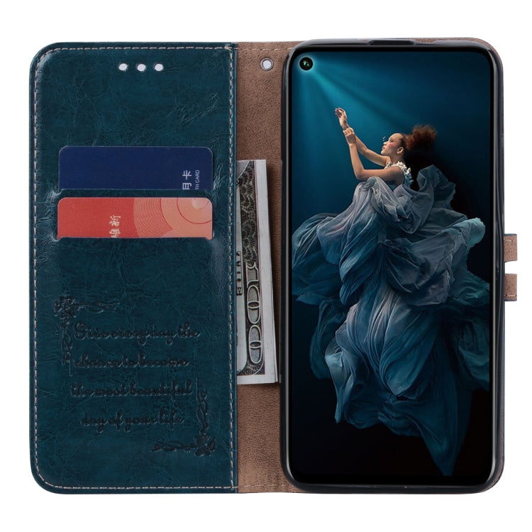 Business Style Oil Wax Texture Horizontal Flip Leather Case for Huawei Honor 20 Pro, with Holder & Card Slots & Wallet