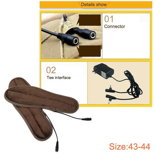 Lithium Battery Powered & Rechargeable Heated Insoles Keep Feet Warm Pad, Keep Warm 8-9 hours, Size: 43-44 yard