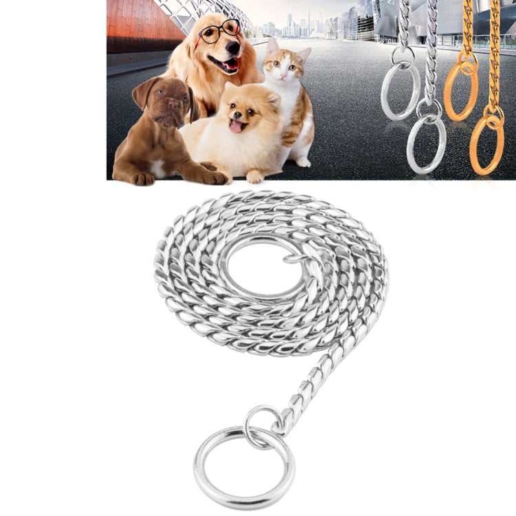 Pet Collars Pet Neck Strap Dog Neckband Snake Chain Dog Chain Solid Metal Chain Dog Collar,Length:55cm
