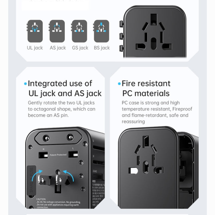 ROCK T62 35.5W Global Travel Multifunctional Plug PD Charger Power Adapter