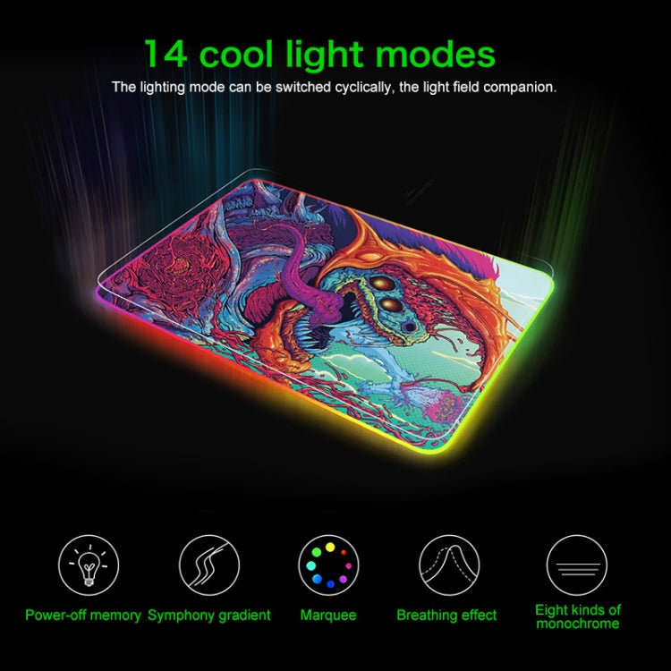 Computer Monster Pattern Illuminated Mouse Pad, Size: 35 x 25 x 0.4cm