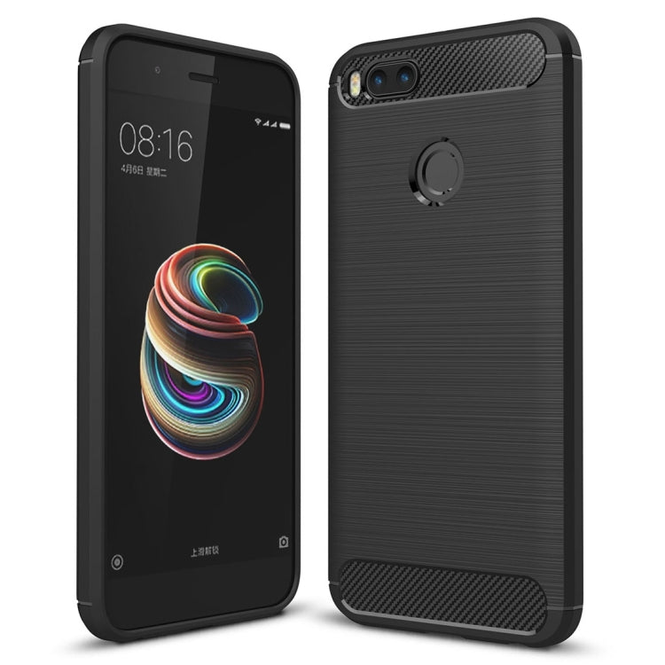For Xiaomi Mi 5X Carbon Fiber TPU Brushed Texture Shockproof Protective Back Cover Case