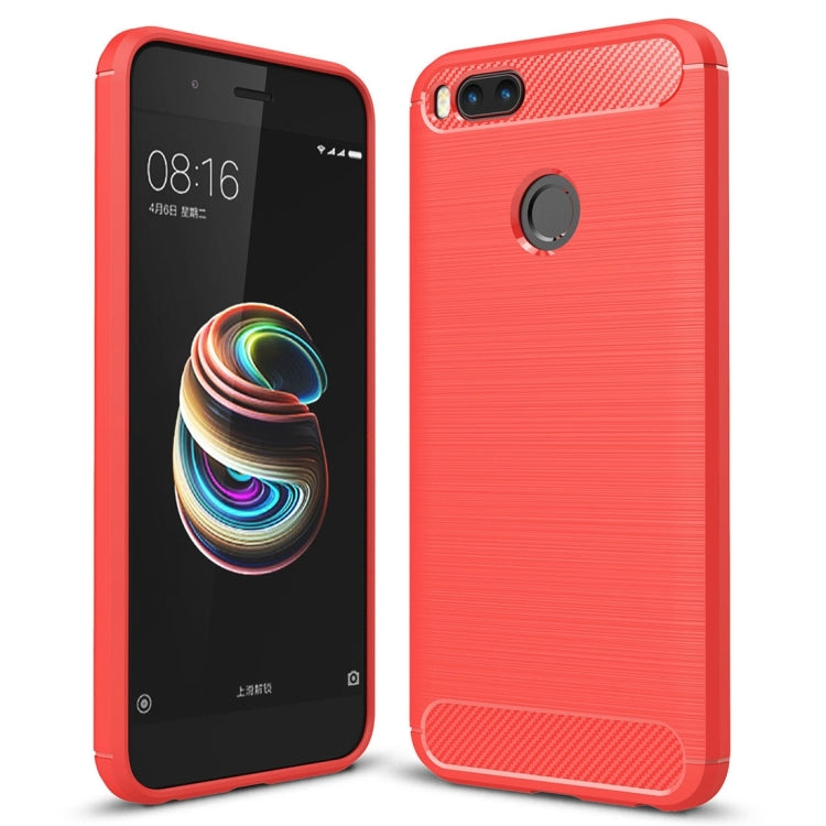 For Xiaomi Mi 5X Carbon Fiber TPU Brushed Texture Shockproof Protective Back Cover Case